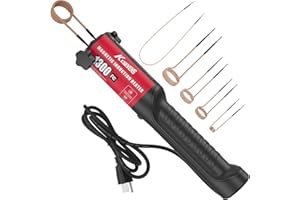 Magnetic Induction Heater Bolt Tool, 1300W 110V Induction Heater Removal with 5 Coil for Rusty Screw Removing,Red