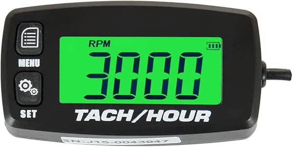 Contagiri Induttivo Runleader RL-HM032R - Per Motori Benzina, Display LCD, Impermeabile, Con Ore Lavoro