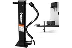 POLESTAR 12000lbs Capacity Heavy-Duty Trailer Jack, Sidewind Square Direct Weld-on Jack, Side Pull Pin with Handle Crank, Adjustable Drop Leg, 26" Travel for Lift Utility Trailer, RVs, Campers, Boat