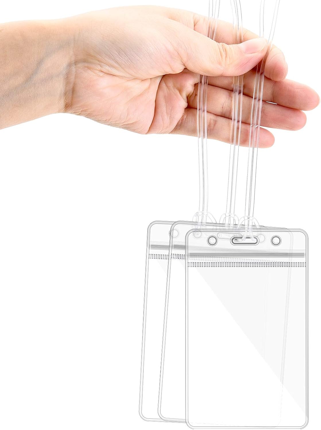 100 Pack Clear Luggage Identification Tags Waterproof Luggage Name Tag Badge Holders with Luggage Tag Straps Loops for Business Travel Supplies: Clothing