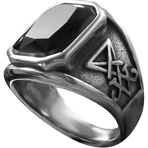 Anello Sigillo Del Baphomet - Chiesa Di Satana - Acciaio Inox - Gioiello Occulto Goth Punk