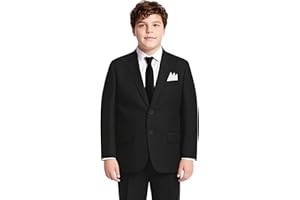 Marvelous World Boys' Plus Size Husky Stretch Suit Set, Youth Suit Size 8-20, Adjustable Waist