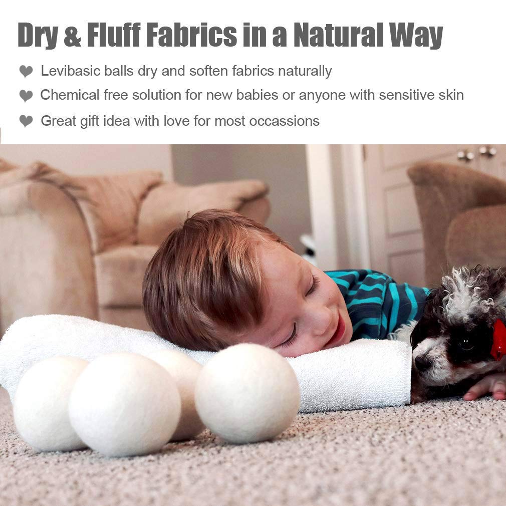 Wool Dryer Balls 6 Pack XL, 3