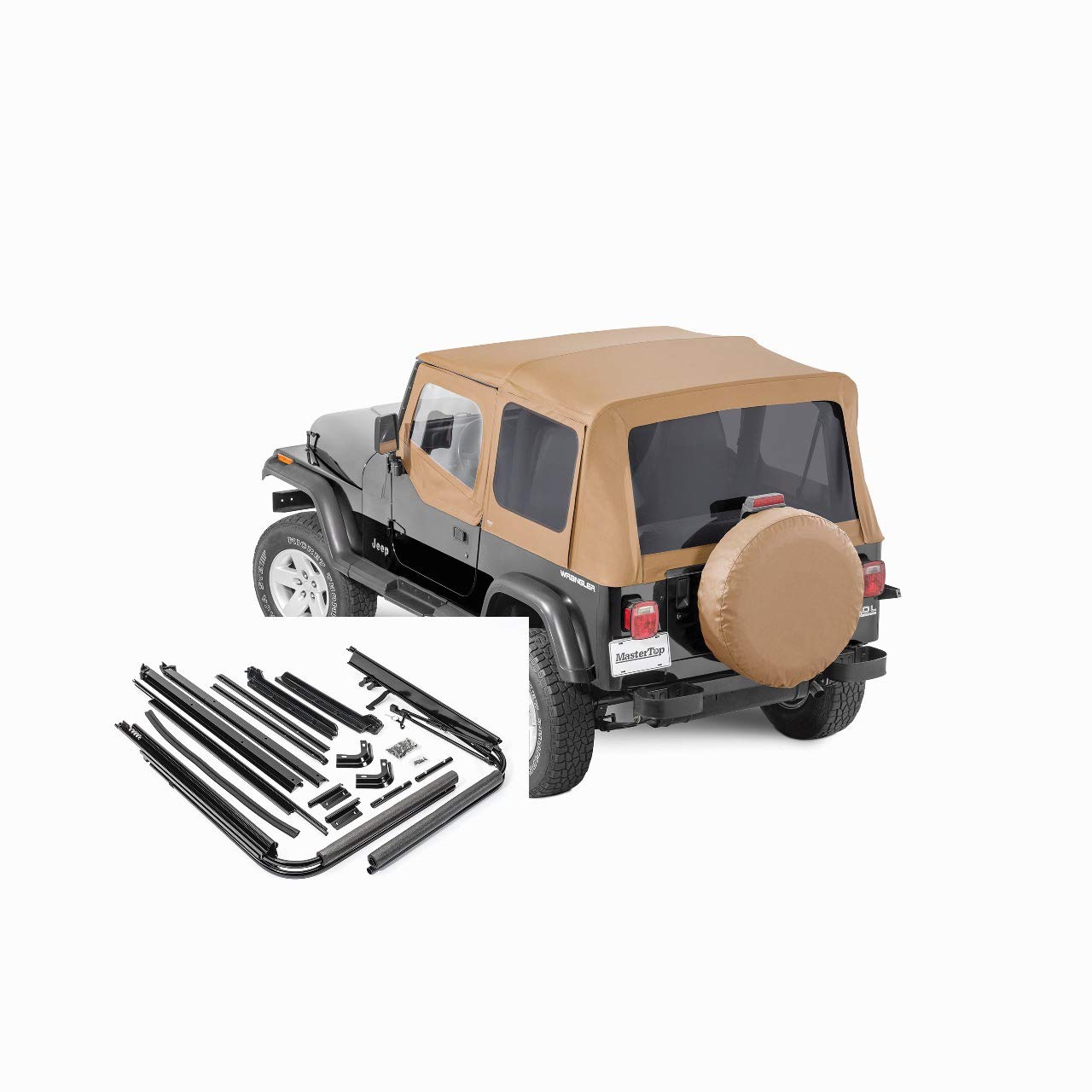 MasterTop Complete Soft Top Replacement Kit in Spice Diamond Sail Cloth