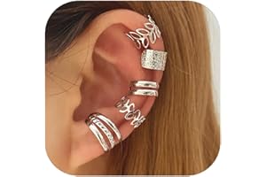 MIFYNN 5 Pcs Gold Ear Cuffs for Women Non Piercing Ear Cuff Earrings Clip on Earring Set Huggie Hoop Earrings Cartilage Earrings Stack Jewelry for Women