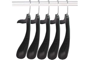 DEDU Suit Hangers for Men 20 Pack, Extra Wide Suit Hanger Non Slip Width 17.7", Thick Plastic Coat Hangers Black with Metal Hook