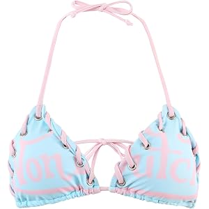 Von Dutch Triangle Bikini Top for Women | String Tie Bathing Suit Top for Women