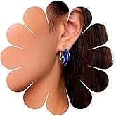 Aneneiceera Vintage Enamel Green Hoop Earrings Emerald Hoop Dangle Earrings Chunky Emerald Huggie Hoop Earrings Retro Green Drop Earrings Jewelry for Women and Girls