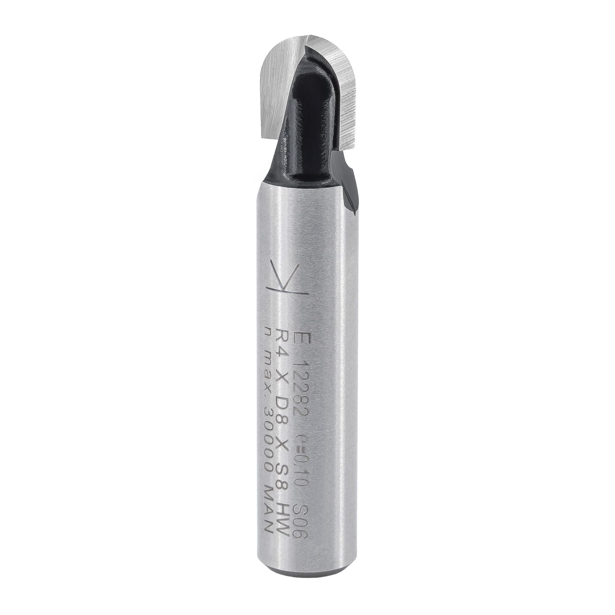 ENT 12282 Cove Cutter, Shank (S) 8 mm, Radius (R) 4 mm, Diameter (D) 8 mm, NL 8 mm, SL 32 mm, Carbide Tungsten, Woodworking, Router — image 1