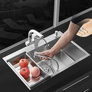 AFDK Barra de salón de té Fregadero pequeño Fregadero simple de acero