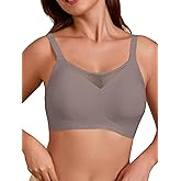 COCOMARTS Jelly Bras for Women No Underwire Push Up V Mesh Seamless Comfort Tshirt Bra Supportive Lift Bralette Everyday Bra