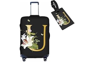 Tuizumy Decorative U Suitcase Protectors Elastic Washable Luggage Covers With Concealed Zippers For 18-32 Inch Luggage (Size S: Fits 18-21 Inch)