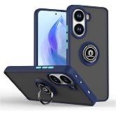 Case for Xiaomi Poco X7 Pro/Redmi Turbo 4 5G Phone Case with Ring Car Mount Stand,TPU + Hard PC Dropproof Cell Phone Cover-Blue