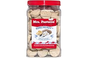MRS. PASTURES Mrs Pastures Ring Ready Cookies & Treats for Horses - Premium Horse Treats - Made with Sweet Potato, Kelp & Turmeric - Preservative Free - All Natural Ingredients - No Corn or Soy, USA Made (36oz Jar)