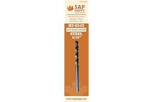 SAP HAPPY SUGARIN SUPPLIES Sap Happy - Profesional Maple Tree Tapping Drill Bit for 5/16" Tap Holes, Perfect for 5/16" Tree Saver Spouts, M2 High Speed Steel
