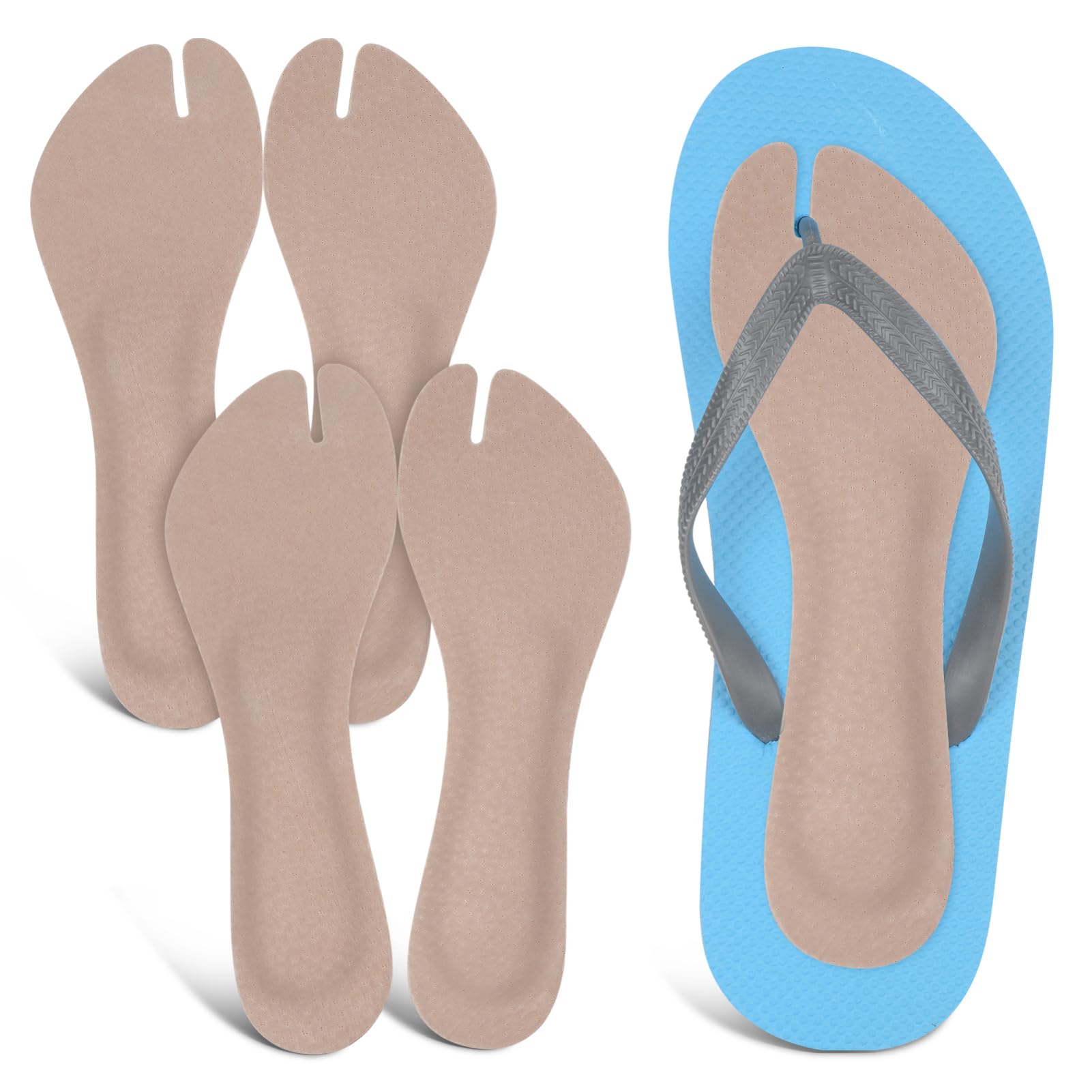 Photo 1 of Beavorty Flip Flop Insoles, Adhesive Arch Support Cushion, Leather Non Slip Cuttable Thong Sandal Cushion Inserts for Women Men Relief Blister Rub Pain Small Size (2pairs)
