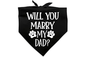 YROVWENQ Family Kitchen Funny Wedding Black Pet Dog Bandana Scarf, Will You Marry My Dad Dog Engagement Announcement Dog Bandana Wedding Photo Prop Pet Accessories for Dog Lovers Owner Gift