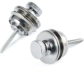 OVSAL 2 PCS Electric Guitar Bass Security Strap Locks Flated Head Easy Install and Quick Release Strap Lock for Fender Strat Tele Les Paul Classial Acoustic Electric guitars Bass Chrome
