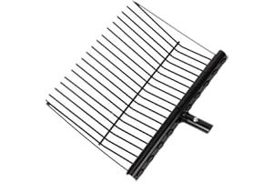 Fenteer Metal Manure Fork Head, Pitch Fork Head Manure Rake Gardening Tool with Angled Tines for Farm Animal Husbandry