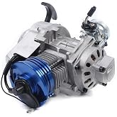 49CC / 50cc Racing Engine Set, 2 Stroke 1.8kw 11000rmp High Performance Single Cylinder Motor, Complete Gas Powered Engine Kit with 6 Teeth 25h Sprocket for Pocket Bike Mini Dirt Bike Quad ATV