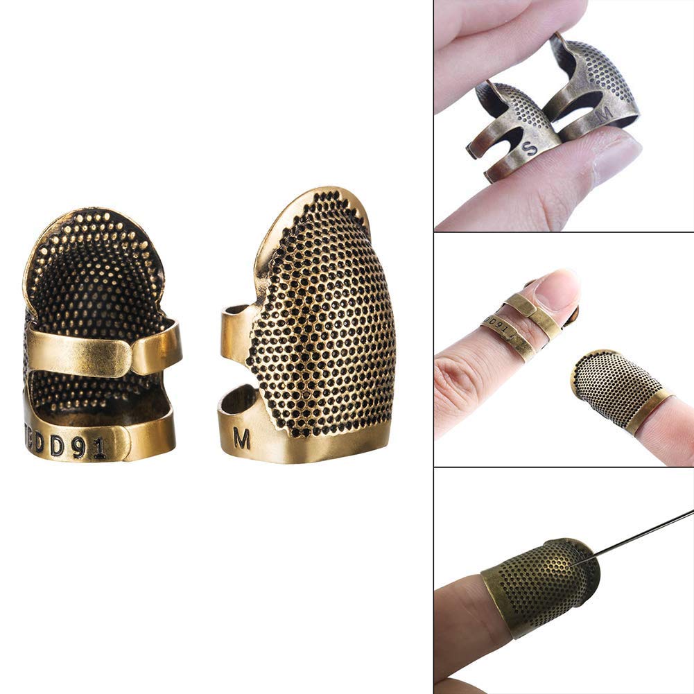 AXEN Fingerhut Set 4-tlg. Metall Gold Nähen Sticke Produktbild-Vorschau 2
