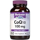 Bluebonnet CoQ-10 Vegetarian Softgels, 100 mg, 90 Count | Energy &amp; Heart Health; Non-GMO, Vegetarian, Gluten-Free, Soy-Free