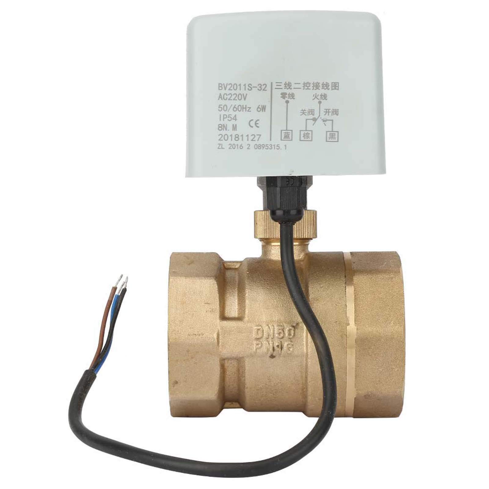 Manual Ac Plumbing/Valves Pneumatics For,Ac220V Dn50 2 Inch 2-Way 3-Wire Brass Electric Motorized Ball Valve