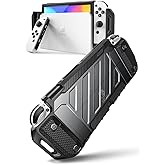 SUPCASE for Nintendo Switch OLED Case 2021 (Unicorn Beetle Pro), [Military-Grade Protection] [Ergonomic Design] Dockable Integrated Cover Accessories for Nintendo Switch OLED, FrostBlack