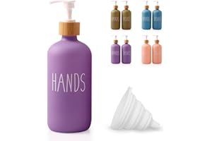 Loochica Lavender Glass Kitchen Soap Dispenser, Detergent Dispenser or Hands Soap Dispenser for Kitchen Sink, Modern Purple Decor Soap Pump for Kitchen Organization