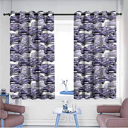 Mdxizc Classical Curtain Boys Room Watercolor Sports Car Decor