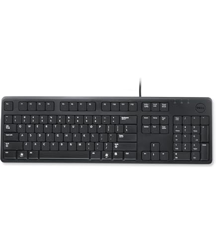 Dell KB216 USB Tastatur AZERTY Belgisch – Schwarz, Kabelgebunden, Membrantasten, Volles Layout