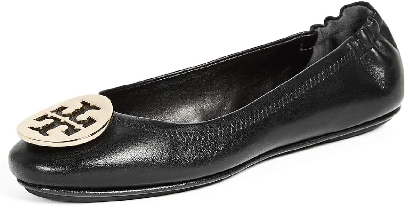 tory burch minnie travel ballet flat metallic leather
