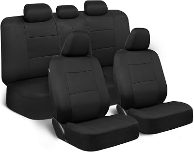 BDK PolyPro full set car seat covers in solid black for cars