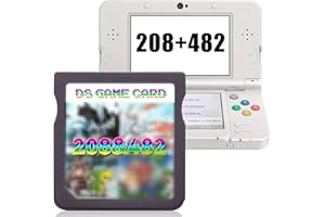 Amomey 482 and 208 in 1 Game Cartridge, Classic Nostalgic Games Pack Combo Compatible Support with Handheld Dual Screen Console, Black