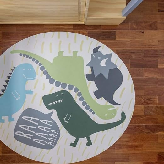 Hb Ye Teppich Dinosaurier Design Rund Fur Kinderzimmer 120 X