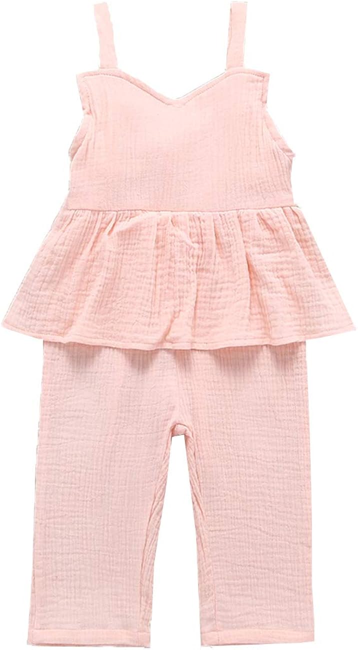 ruffled backless linen jumpsuit
