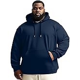 Yuyapu Men's Big & Tall Sweatshirts Hoodies Pullover Cotton Casual Hoodie Drawstring Long Sleeve Hooded Jacket with Pocket