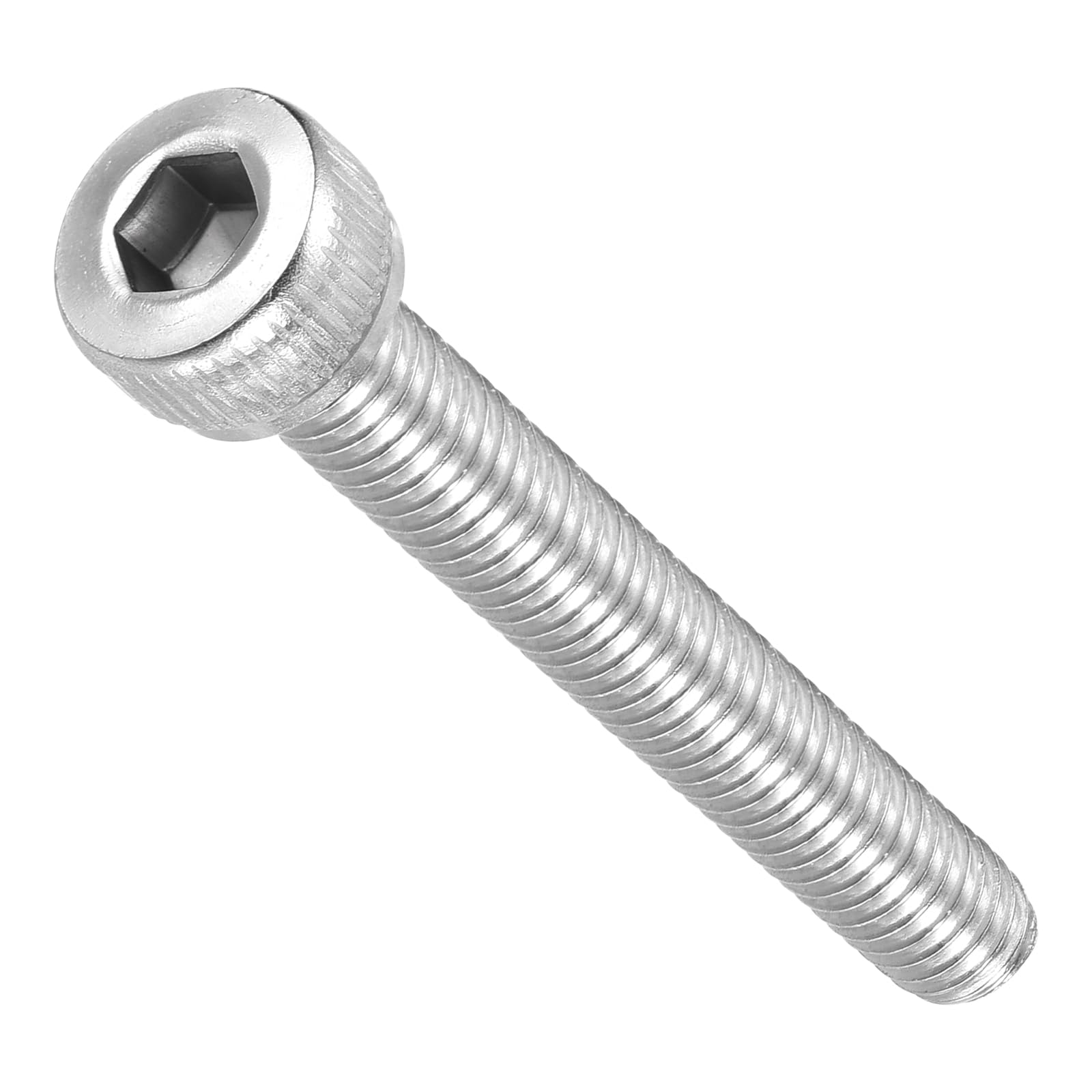 METALLIXITY Socket Head Cap Screw(M4-0.7x25mm)30Pcs, 304 Stainless Steel Allen Socket Drive Metric - Machine Internal Hex Screw UNC Coarse Thread, Silver Tone