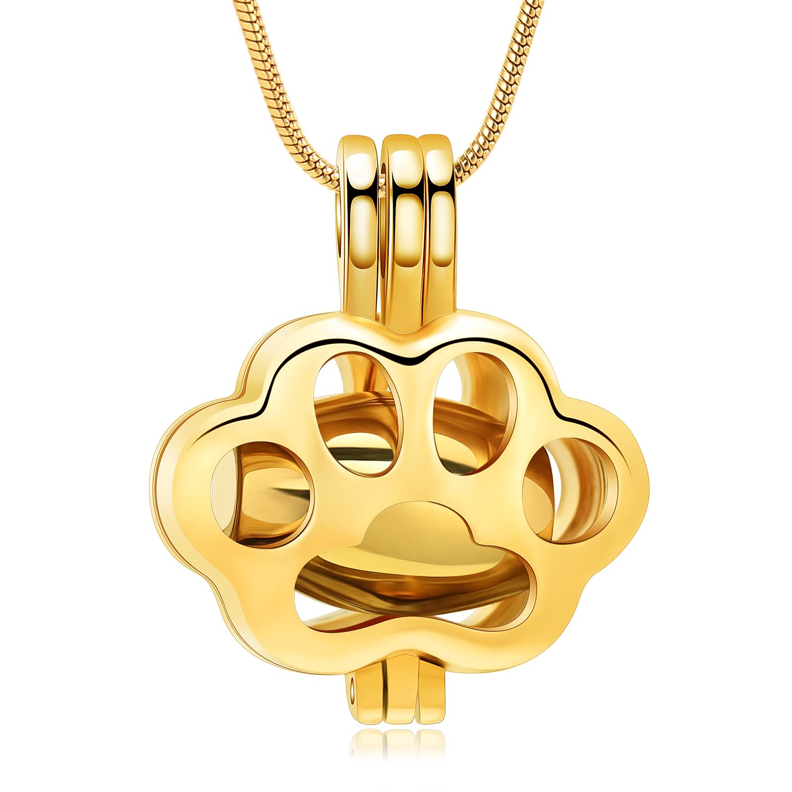 QGJNSGC Pet Cremation Jewelry for Ashes for Dog Cat Paw Print Memorial Locket Urn Necklace with Mini Case Keepsake Cremation Jewelry for Women/Men