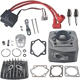 LD100 Cylinder Set &amp; Ignition CDI, Fit 2 Stroke 100CC Motorized Bicycle | two head-upgraded CDI, upgraded head, fit YD100, gas motor bike parts
