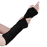 Lystaii Arm Warmers Women Faux Fur Fingerless Gloves Y2k Arm Sleeve Winter Kawaii Japanese Cute Fur Mittens