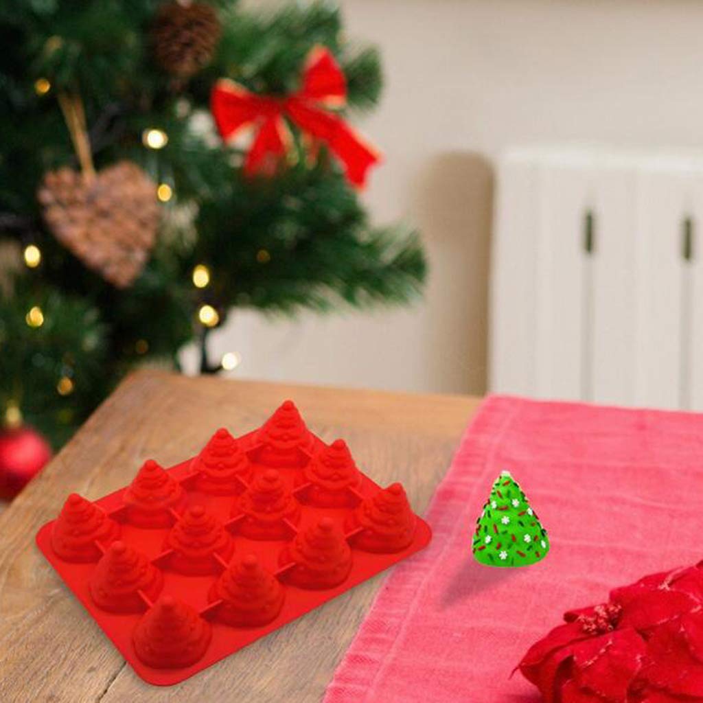 Kesoto Moule De Cuisson Silicone Gateau Deco Diy Chocolat 3d Pudding Pain Sapin De Noel Rouge Cuisine Maison Moules A Popcakes