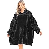 Kipswiza Blanket Hoodie - Wearable Blankets Oversized Cozy Flannel Sweatshirt Blanket as Gifts for Adult Women Men