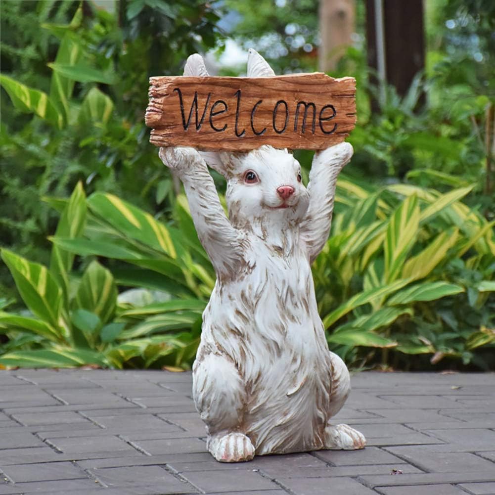 LIUSHI Large Outdoor Garden Animal Statues,Cute Cartoon Rabbit