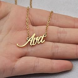 Aoloshow Ava Name Necklace Script Initial Nameplate
