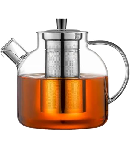 Set Da Tè BODUM ASSAM K1801-16CAR - Teiera A Pistone In Vetro 1,0L Con 2 Tazze In Vetro Con Manico Inox - Filtro A Stantuffo In Acciaio