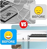 URAQT Cable Clips Holders 15pcs Mini Cable Organizer Desk White view 6