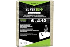 Trimaco SuperTuff 6 oz thick Utility Weight Canvas Drop Cloth, 4-feet x 12-feet