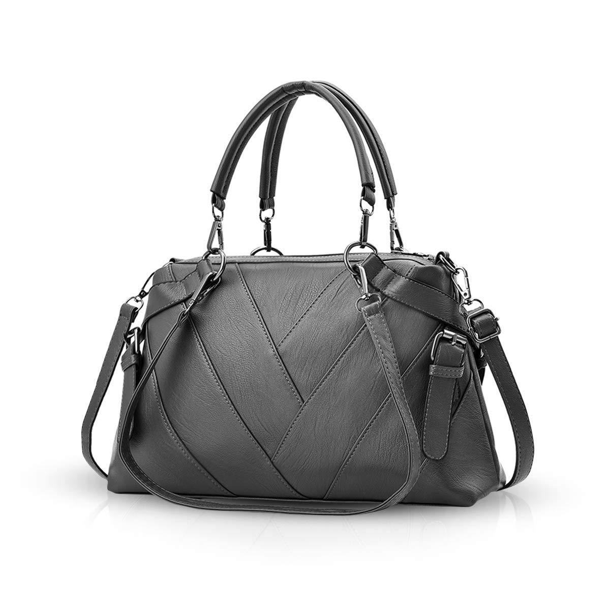 NICOLE & DORIS Handbags for Ladies top-Handle Bags for Women Large Cross Body Bag Gray