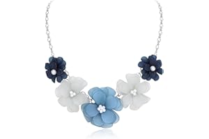 Flyonce Flower Collar Necklace, Floral Flowers Statement Summer Beach Chokers Necklaces for Women